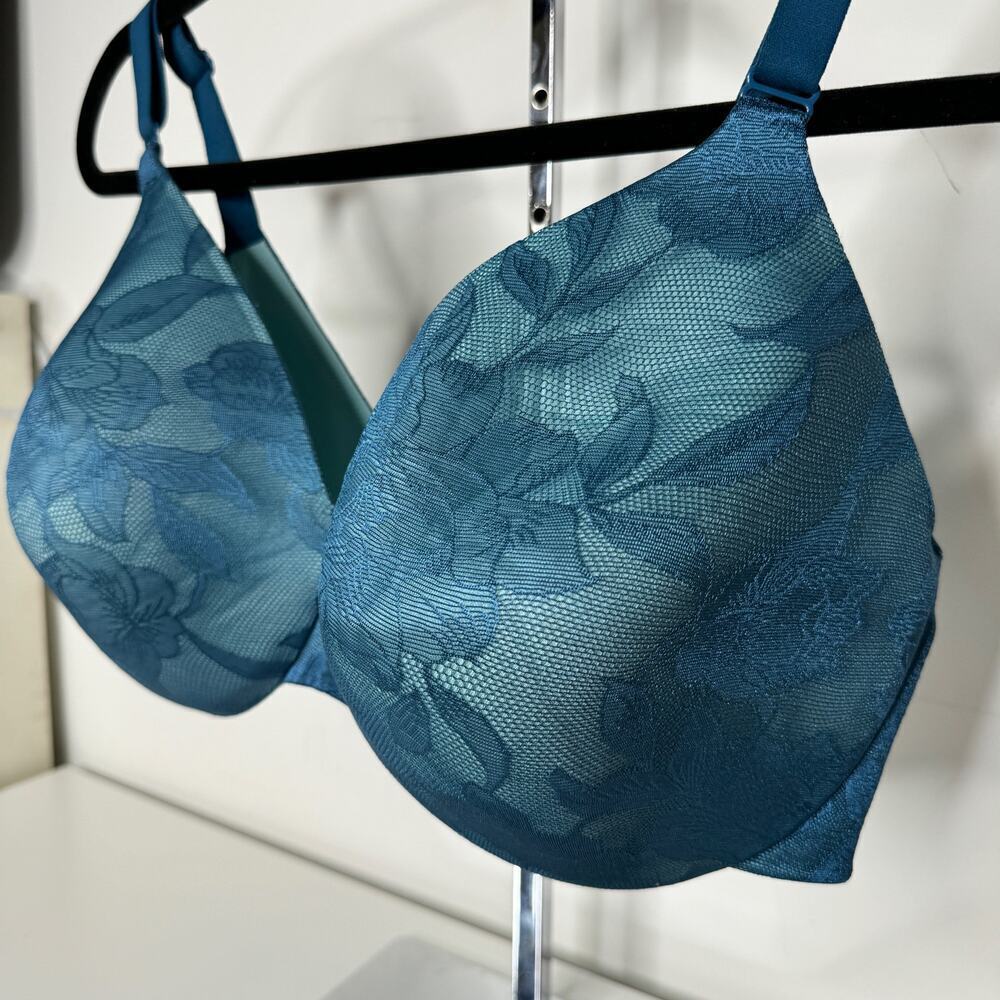 Cacique Blue Lightly Lined Full Coverage Bra 40ddd - image 5